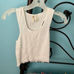 white rayan tank crop top